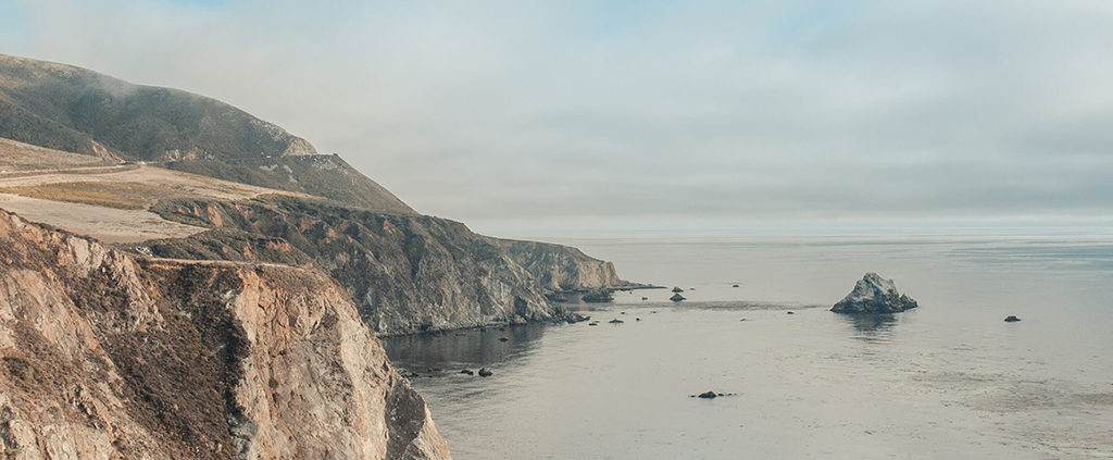 Photo of the California coastline and ocean