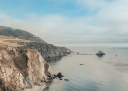 Photo of the California coastline and ocean