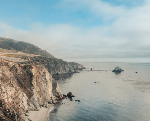 Photo of the California coastline and ocean