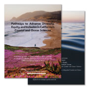 Cover and table of contents for Pathways to Advance DEI in CA's Coastal and Ocean Sciences report