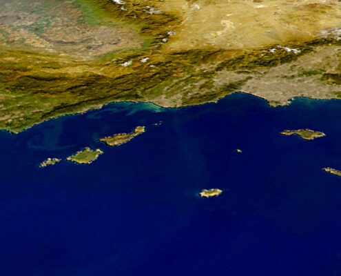 1997 view of the Southern California Bight from the International Space Station. Image courtesy of NASA.